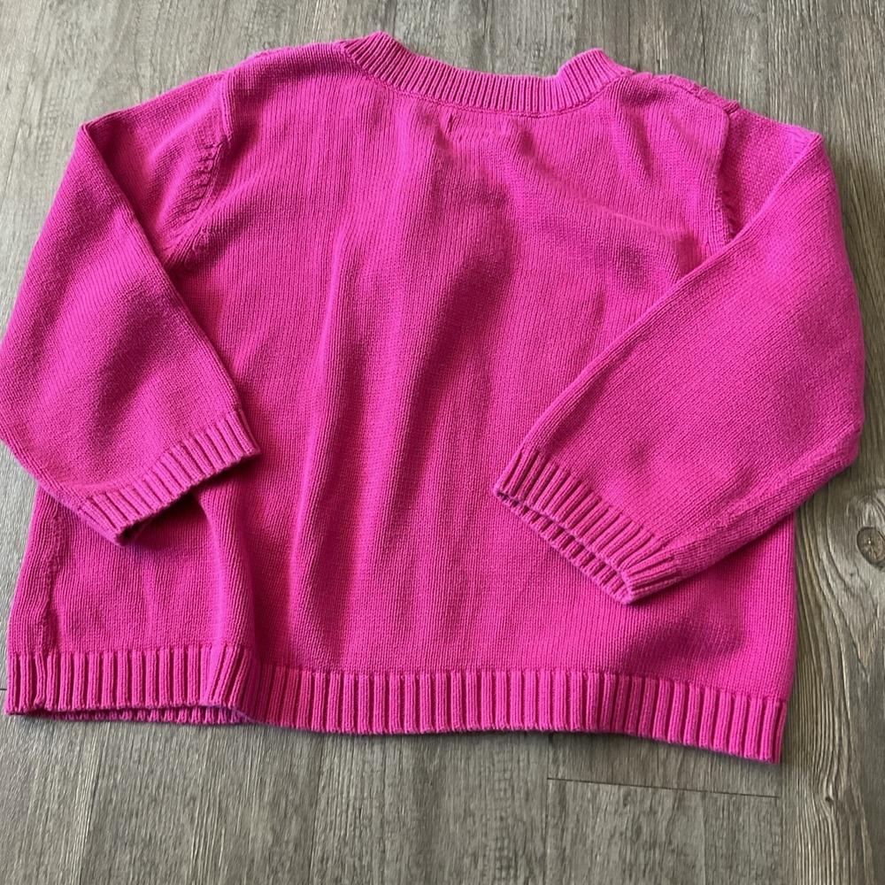 Van Heusen For Her Fuchsia Pink Cable Knit Cardigan Sweater XL Cotton - Picture 10 of 10